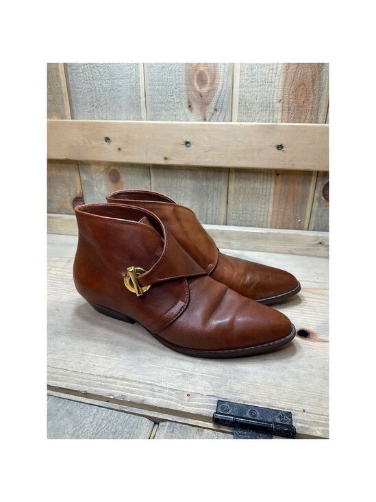 Etienne Aigner Shoes - Etienne Aigner Lara II Brown Leather Womens Ankle Boots Womens 5.5M Brazil